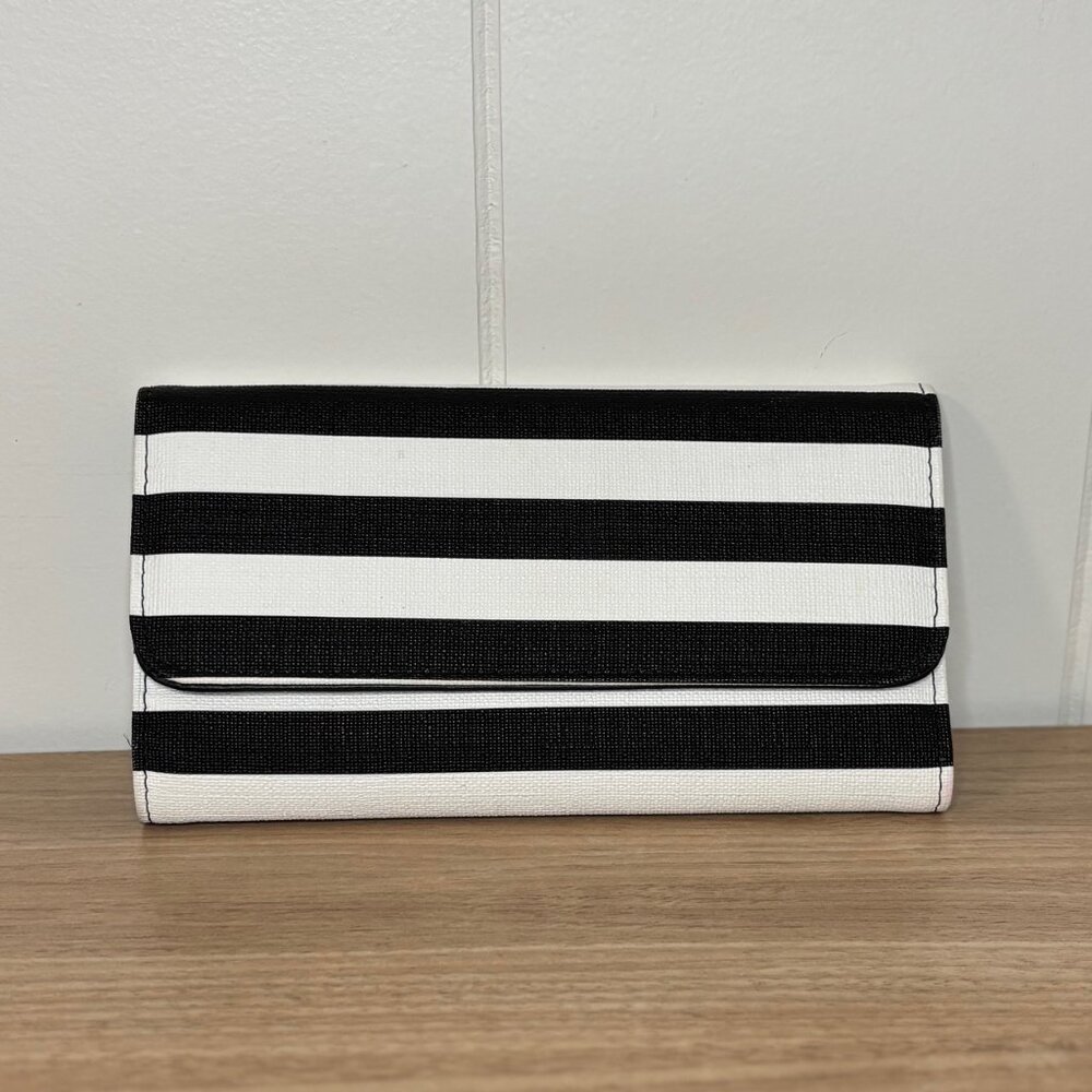 Kut From The Kloth Black & White Striped Wallet